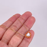 Venetian Chain Set + Heart Pendant Moissanite 1 cts / 2.15g / 18 in Two Yellow Rose Gold 18K