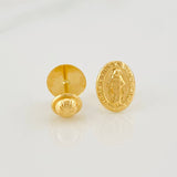 Miraculous Virgin Stud Earrings 0.95g / in / 7.59mm Yellow Gold 18K