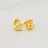 Heart Stud Earrings 0.7g / in / 7.16mm 18K Yellow Gold