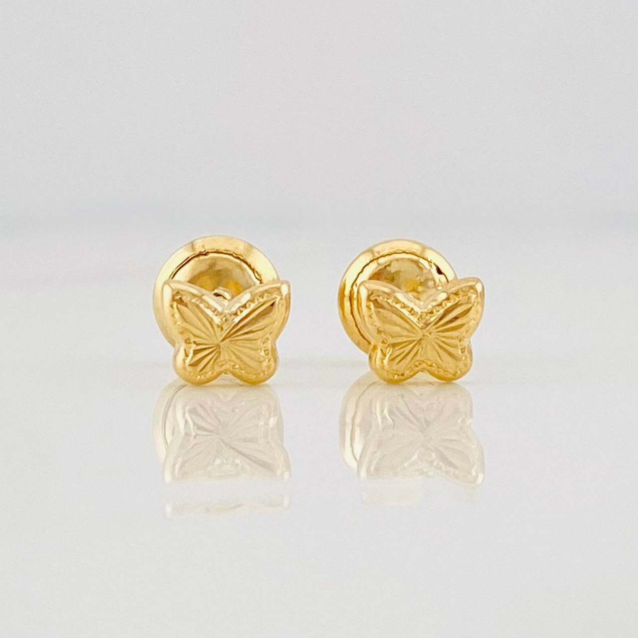 Topos Mariposa Diamantada 0.6g / in / 3.42mm Oro Amarillo 18K