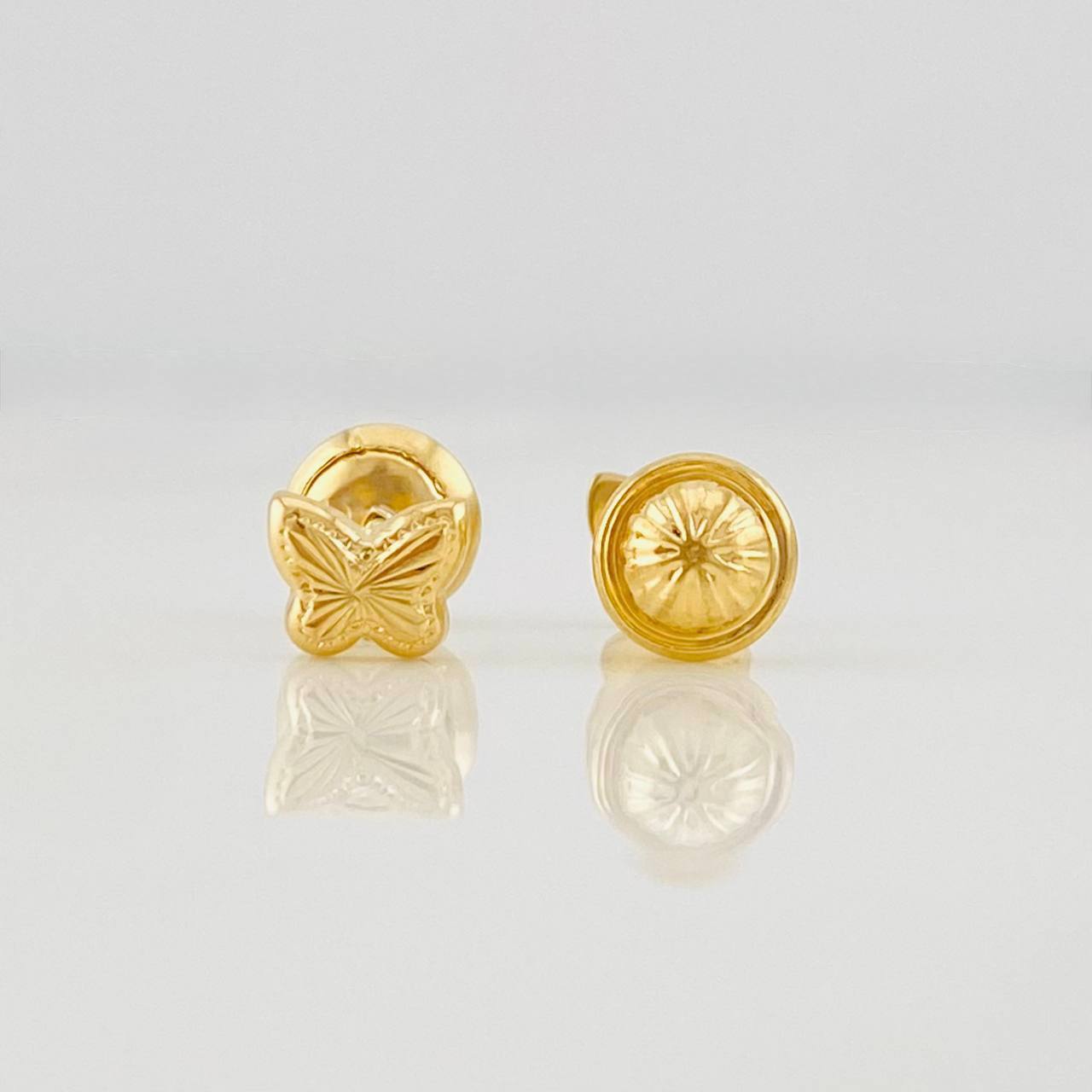 Topos Mariposa Diamantada 0.6g / in / 3.42mm Oro Amarillo 18K
