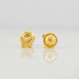Topos Mariposa Diamantada 0.6g / in / 3.42mm Oro Amarillo 18K