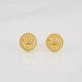 Stud Earrings Crown 0.65g / in / 6.3mm Yellow Gold 18K