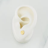 Stud Earrings Crown 0.65g / in / 6.3mm Yellow Gold 18K