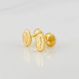 Miraculous Virgin Stud Earrings 0.65g / in / 5.42mm Yellow Gold 18K