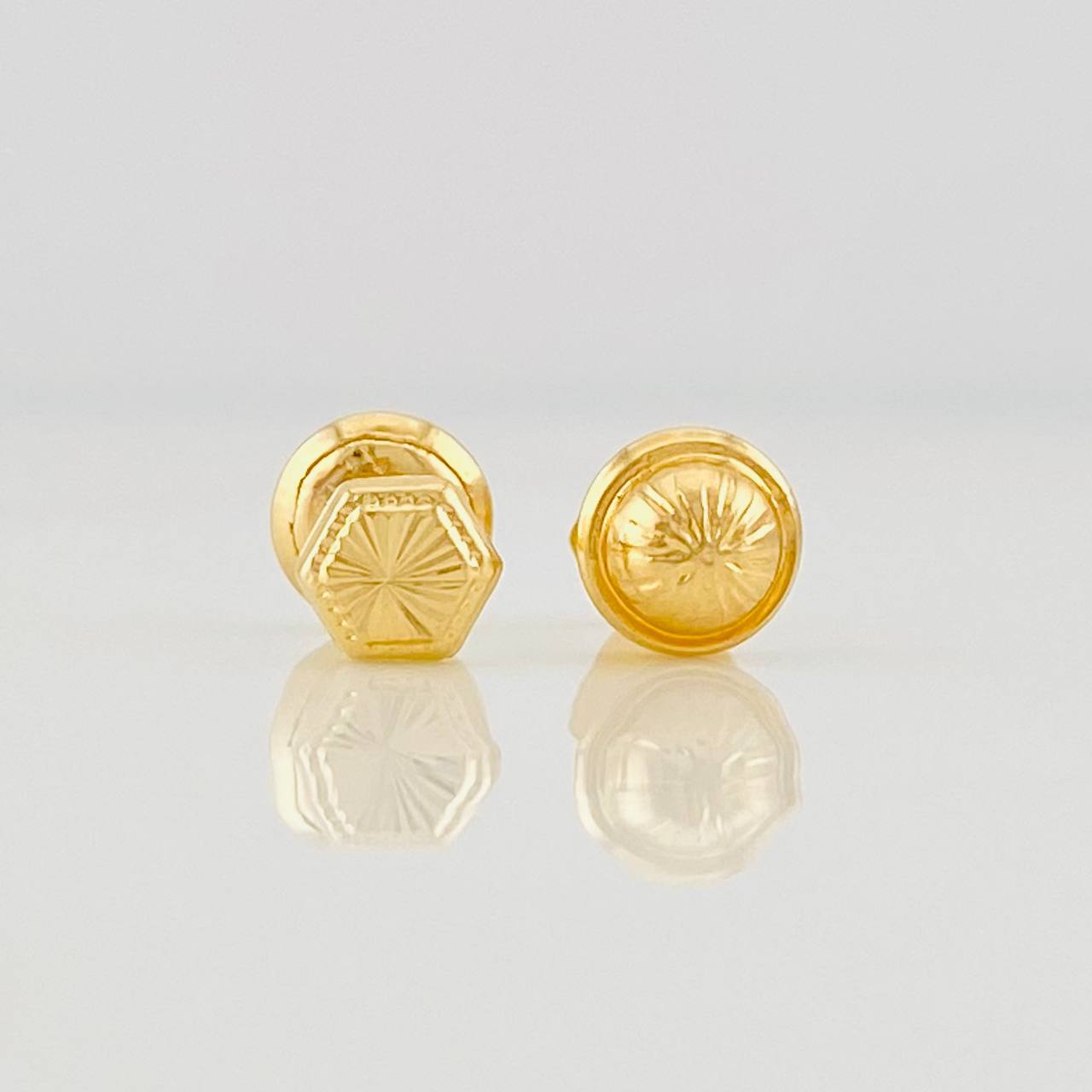 Topos Hexágono Diamantado 0.55g / in / 4.6mm Oro Amarillo 18K