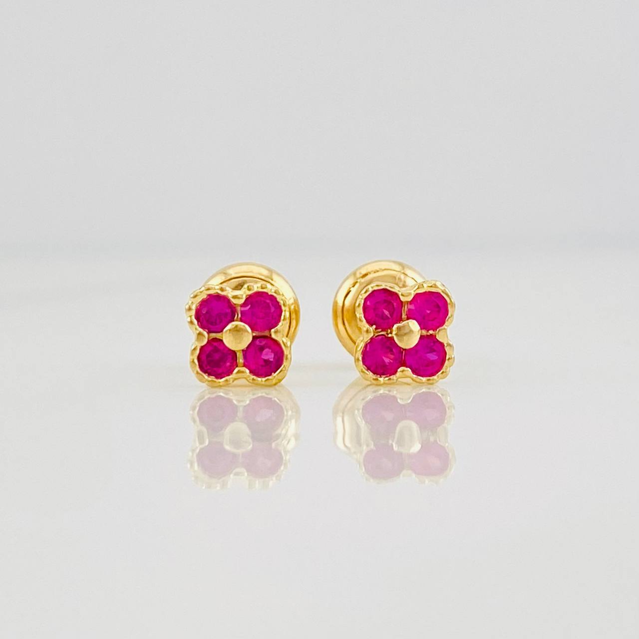 Flower Stud Earrings 1.05g / in / 4.66mm Yellow Gold 18K