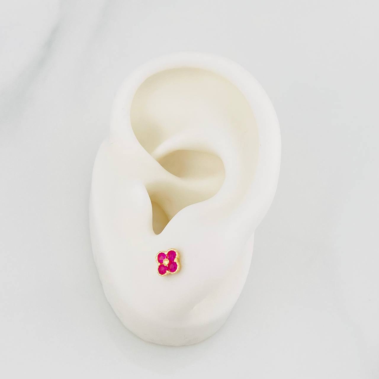 Flower Stud Earrings 1.05g / in / 4.66mm Yellow Gold 18K