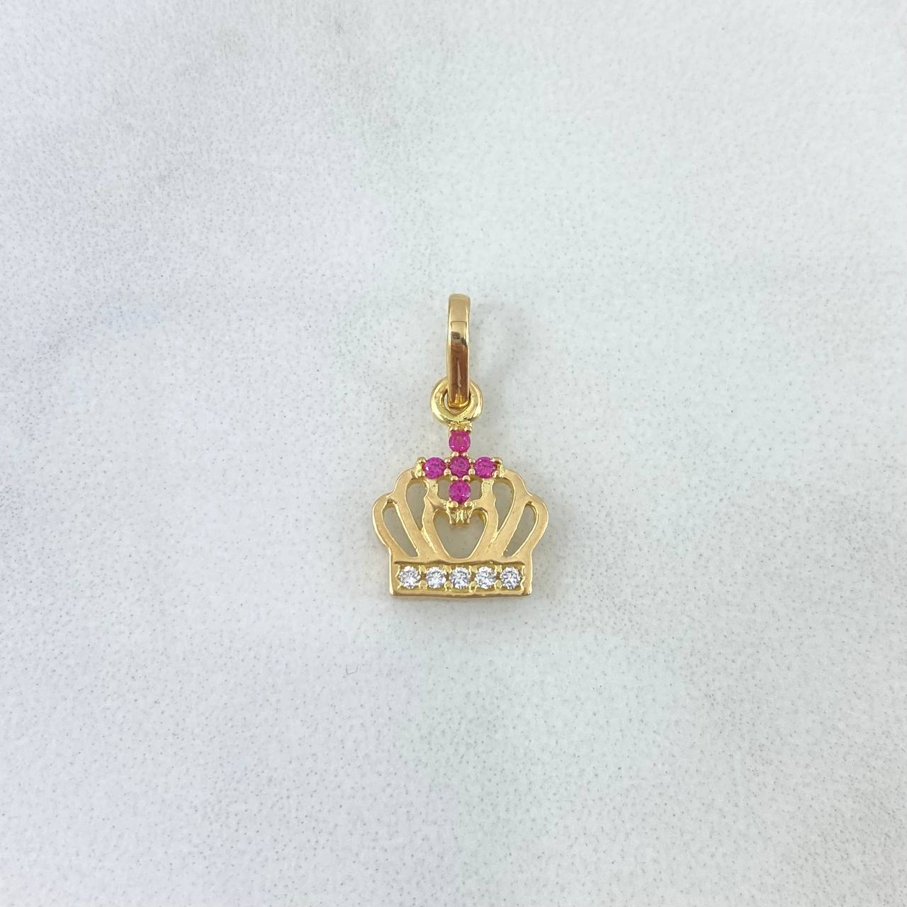 Pendant Corona Flor 1.15gr / 2cm / Yellow Gold *