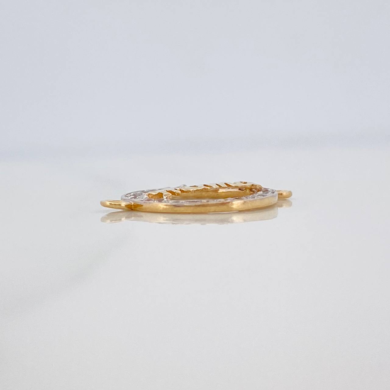 Herraje Mamá 1gr / 3/4 in / Dos Oros Amarillo Blanco  18K &