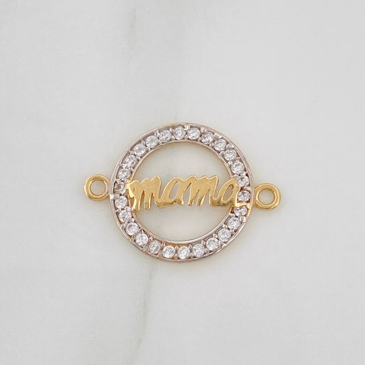 Herraje Mamá 1gr / 3/4 in / Dos Oros Amarillo Blanco  18K &