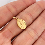 Pendant Miraculous Virgin 1.4gr / 3/4 in / 18K Yellow Gold &