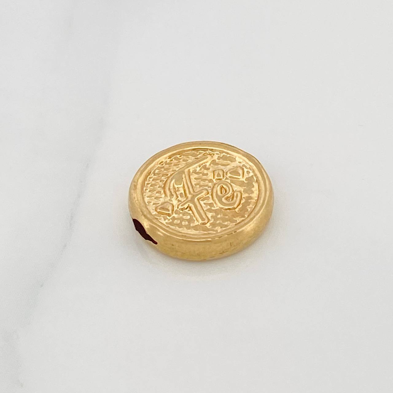 Herraje Medalla Fe 0.85gr / 1/2 in / Oro Amarillo 18K &