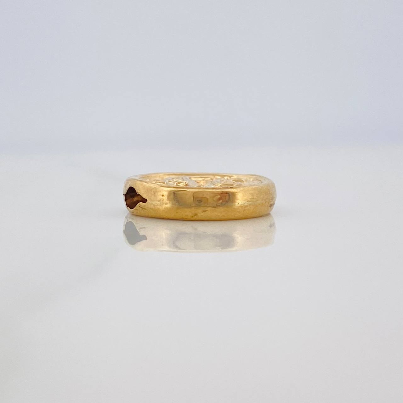 Herraje Medalla Fe 0.85gr / 1/2 in / Oro Amarillo 18K &