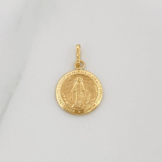 Dije Medalla Virgen Milagrosa 0.55gr / 3/4 in / Oro Amarillo 18K &