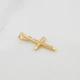Dije Cruz Puntas Planas 0.4gr / 3/4 in / Oro Amarillo 18K &