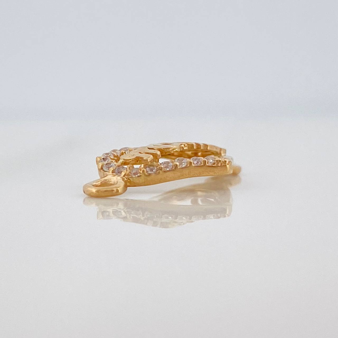 Herraje Corazon Mamá 0.95gr / 3/4 in / Oro Amarillo 18K &