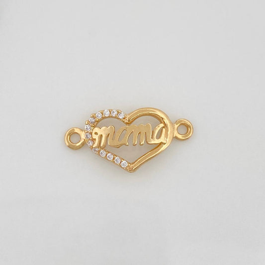 Herraje Corazon Mamá 0.95gr / 3/4 in / Oro Amarillo 18K &