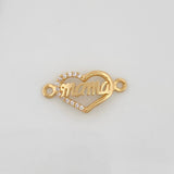 Herraje Corazon Mamá 0.95gr / 3/4 in / Oro Amarillo 18K &