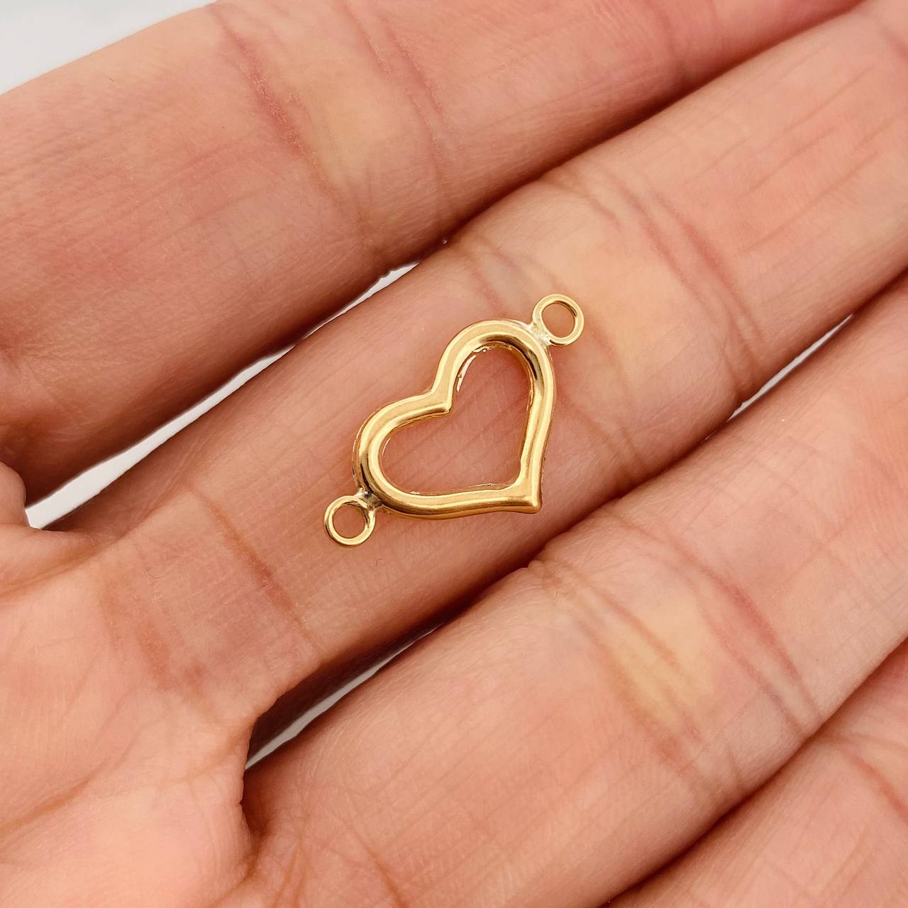 Herraje Silueta Corazon 0.45gr / 3/4 in / Oro Amarillo 18K &