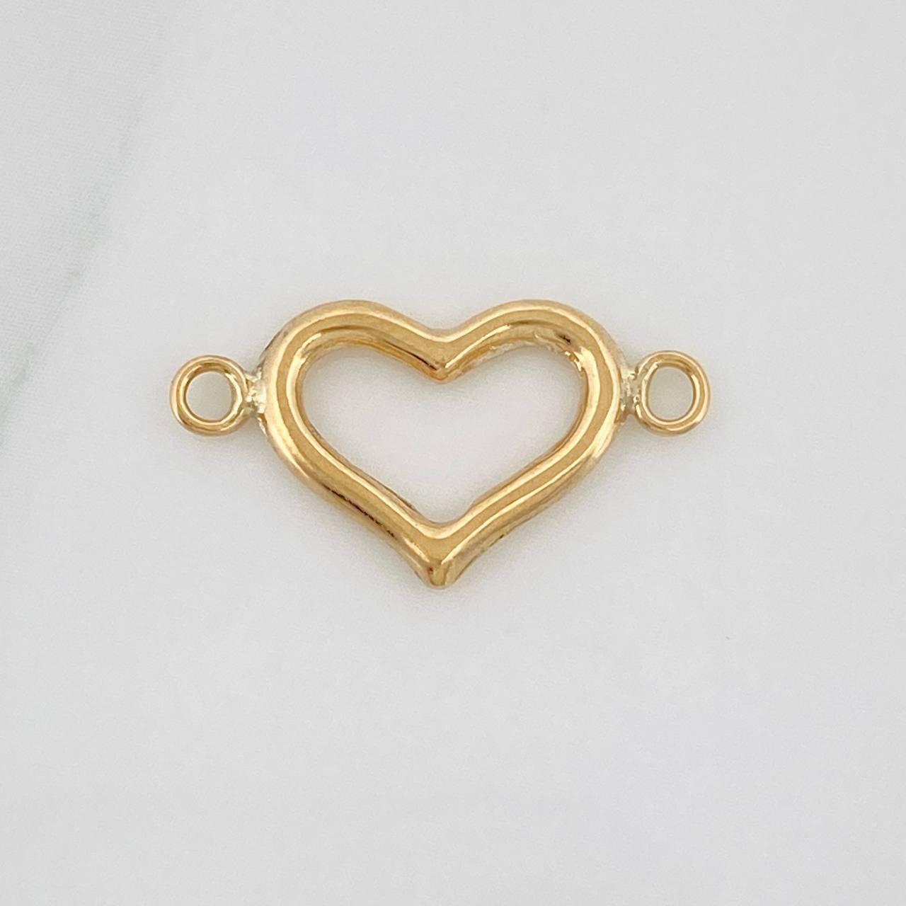 Herraje Silueta Corazon 0.45gr / 3/4 in / Oro Amarillo 18K &
