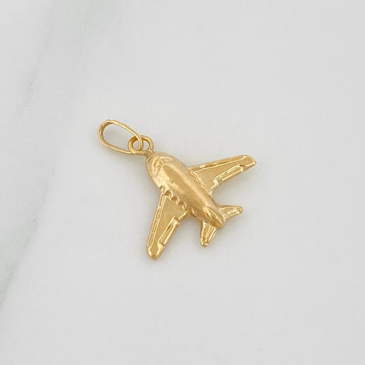 Dije Avion 0.5gr / 3/4 in / Oro Amarillo 18K &