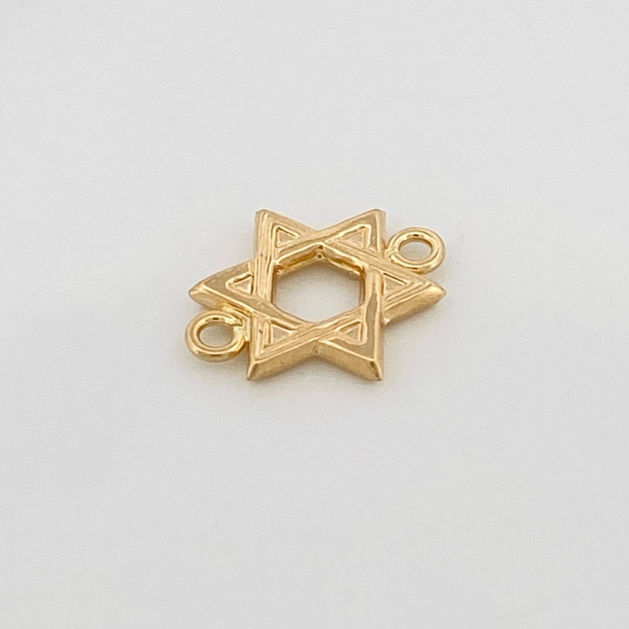 Herraje Estrella De David 0.6gr / 1/2 in / Oro Amarillo 18K &