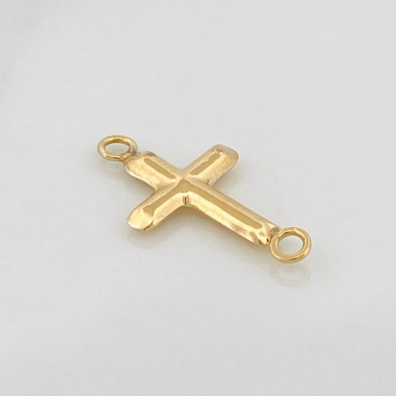 Herraje Cruz Puntas Planas 0.4gr / 3/4 in / Oro Amarillo 18K &