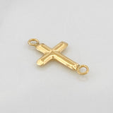 Herraje Cruz Puntas Planas 0.4gr / 3/4 in / Oro Amarillo 18K &