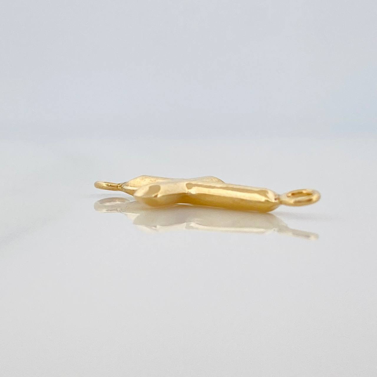 Herraje Cruz Puntas Planas 0.4gr / 3/4 in / Oro Amarillo 18K &