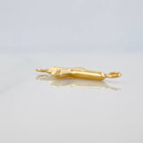 Herraje Cruz Puntas Planas 0.4gr / 3/4 in / Oro Amarillo 18K &