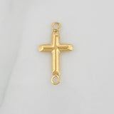 Herraje Cruz Puntas Planas 0.4gr / 3/4 in / Oro Amarillo 18K &