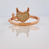 Devil Heart Ring 2.65gr / T7 3/4 / Two Black Rose Gold 18K &