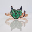 Devil Heart Ring 2.65gr / T7 3/4 / Two Black Rose Gold 18K &