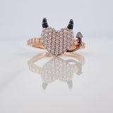 Devil Heart Ring 2.55g / T5 1/4 / Three Golds 18K %