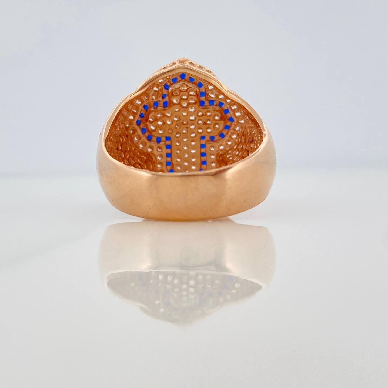 Anillo Cruz Tupida 14.35gr / T12 1/4 / Oro Rosa Nac.Esp. 18K %