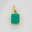 Rectangular Emerald Pendant 5.35 qts 3.35gr / 1 in / Yellow Gold 18K &