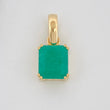 Rectangular Emerald Pendant 3.26 qts 2.8gr / 3/4 in / Yellow Gold 18K &