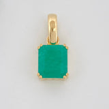 Rectangular Emerald Pendant 3.26 qts 2.8gr / 3/4 in / Yellow Gold 18K &