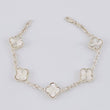 Classic Link Bracelet Clover Diamond Cut 17.1g / 8 in / 2.4mm Silver 925