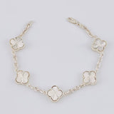 Classic Link Bracelet Clover Diamond Cut 17.1g / 8 in / 2.4mm Silver 925