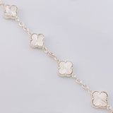 Classic Link Bracelet Clover Diamond Cut 17.1g / 8 in / 2.4mm Silver 925