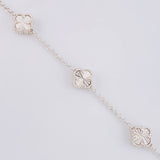 Diamond Cut Rolo Clover Bracelet 8.1g / 8 1/2 in / 1.4mm Silver 925