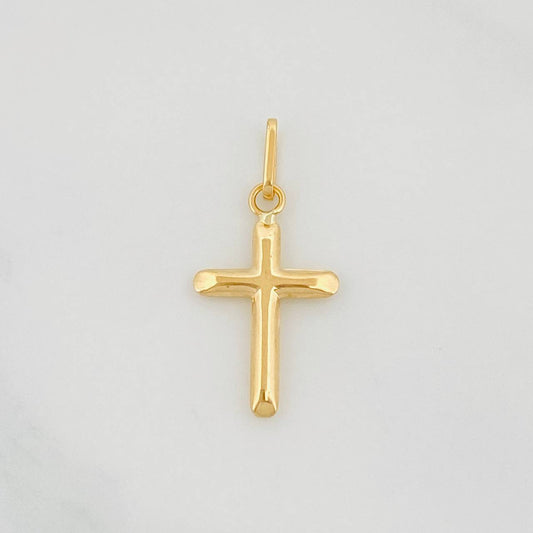Pendant Flat Tip Cross 0.35g / 3/4 in 18K Yellow Gold