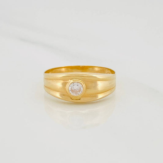 Circle Signet Ring 1.55g / T7 3/4 Yellow Gold 18K