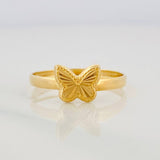 Anillo Mariposa Diamantado 0.75g / T6 3/4 Oro Amarillo 18K
