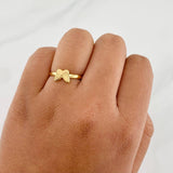 Anillo Mariposa Diamantado 0.75g / T7 1/2 Oro Amarillo 18K