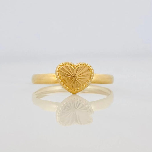 Diamond Cut Heart Ring 0.75g / T5 18K Yellow Gold