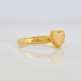 Anillo Corazon Diamantado 0.75g / T7 1/4Oro Amarillo 18K