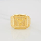 Eagle Signet Ring Bordered 3.15g / T10 Yellow Gold 18K